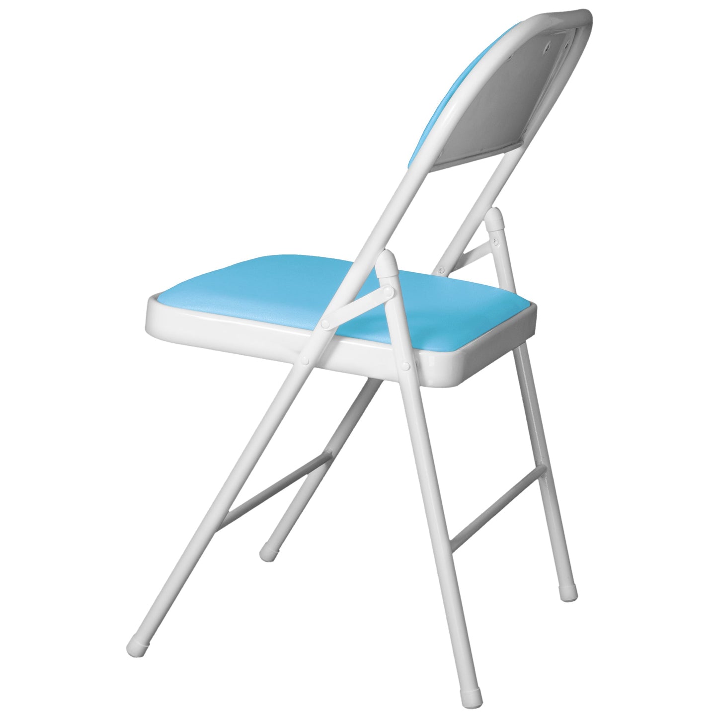 Folding Padded Sky Blue Solid Foldable Designer Chair