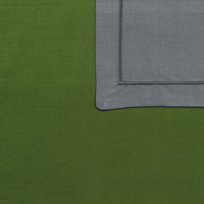 PAVO Tranquil Solid Luxurious King Bedsheet - Army Green and Grey