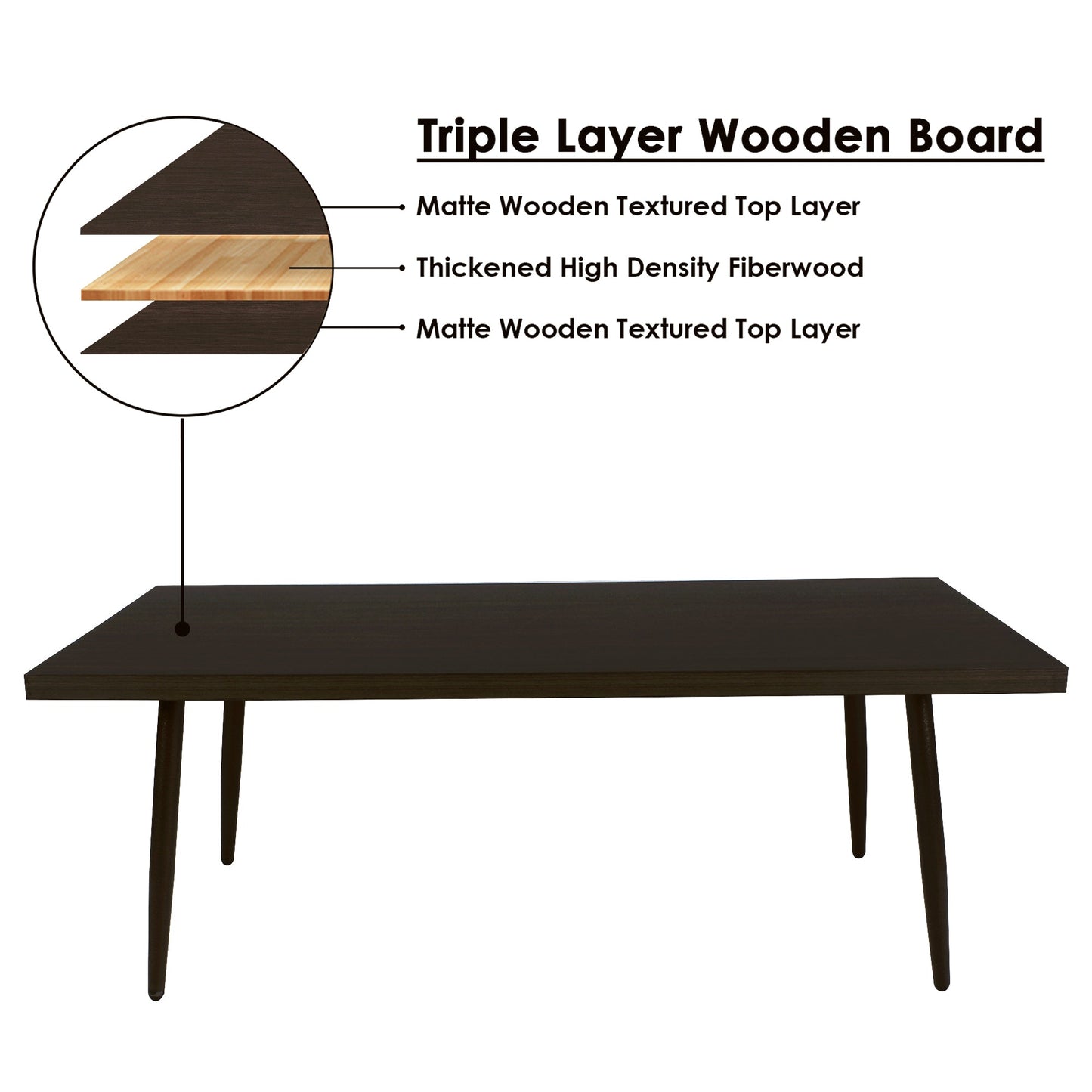 Lazywud Coffee Table For Living Room (Walnut Brown)