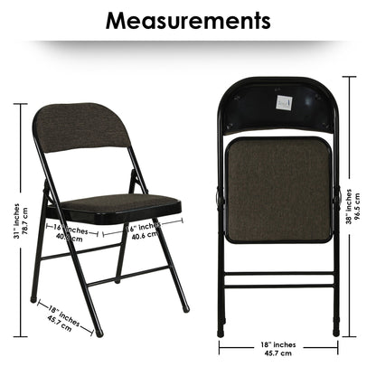 Folding Padded Dark Brown Metal Chair