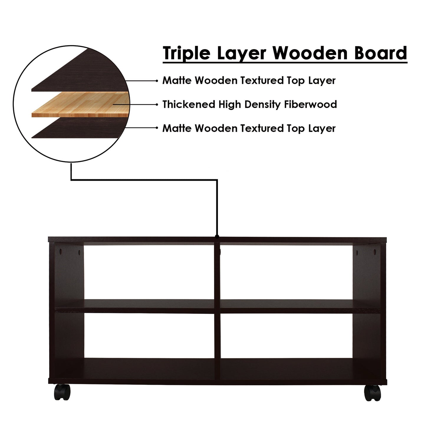 Lazywud TV Unit For Living Room (Dark Wenge)