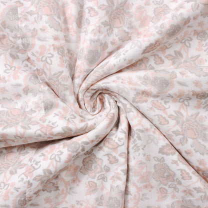 Super Soft Baby Pink & White  Floral Single Dohar