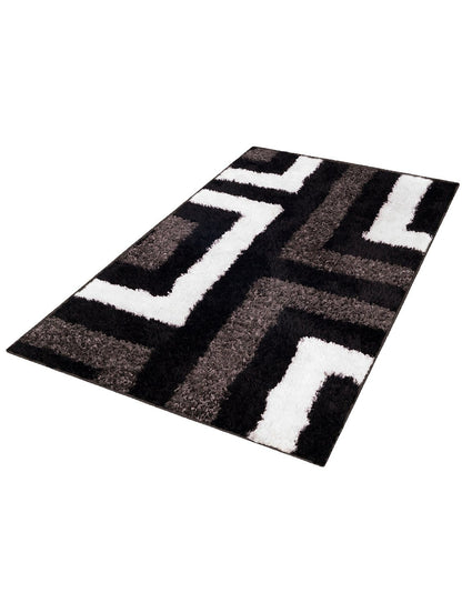 Geometric Pattern Dark Grey Carpet for Living Room & Bedroom
