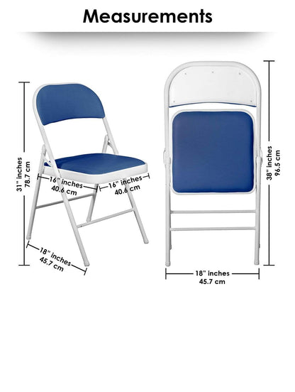 Padded Blue Metal Cafe /Kitchen/ Garden and Outdoor Folding Chair