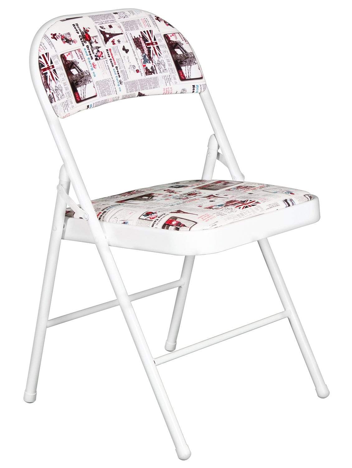 Padded White & Purple Metal Cafe /Kitchen/ Garden and Outdoor Folding Chair