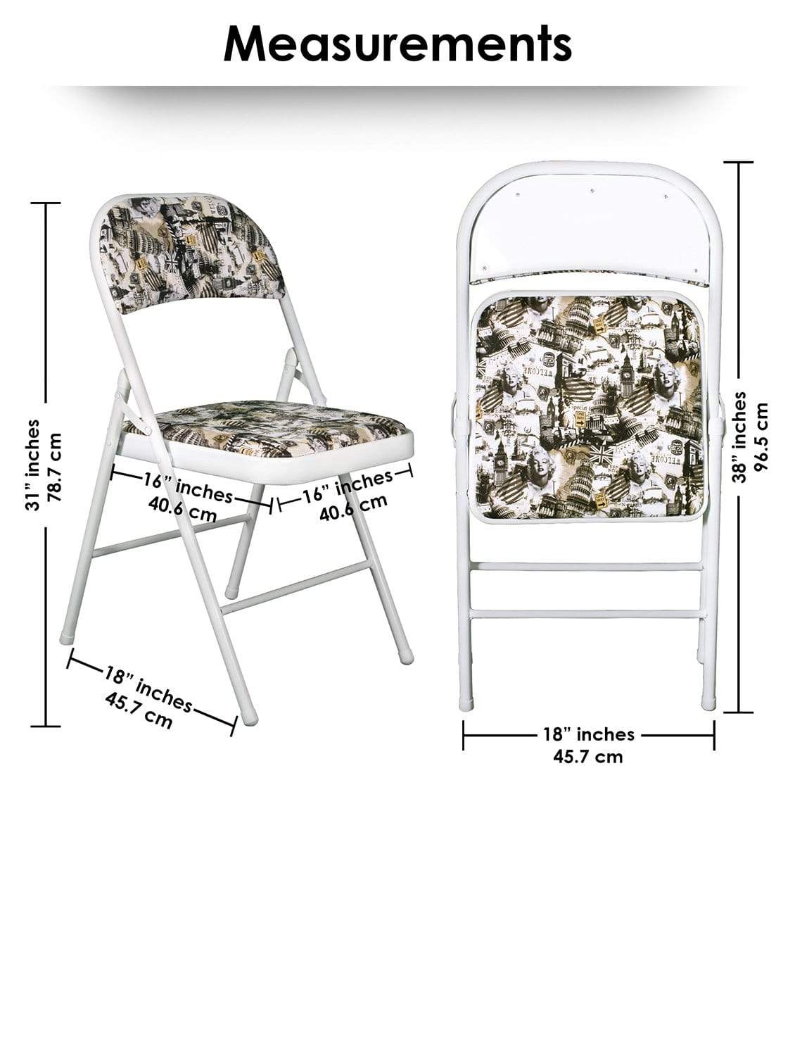 Padded Multicolor Metal Cafe /Kitchen/ Garden and Outdoor Folding Chair