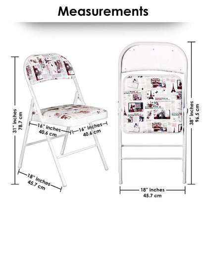 Padded White & Purple Metal Cafe /Kitchen/ Garden and Outdoor Folding Chair