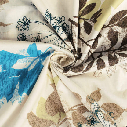 Metro 186 TC Cotton Beige Double Bedsheet with Pillow Covers