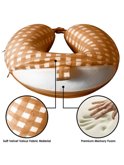 Travel U Shaped Orange Memory Foam Neck Pillow