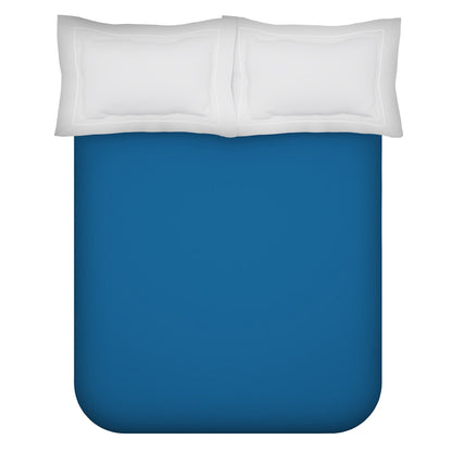 PAVO Tranquil Solid Luxurious King Bedsheet (Blue and White)