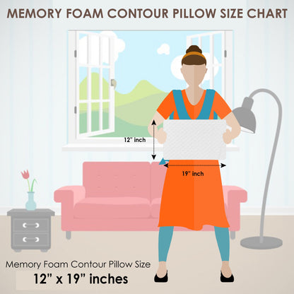 White Circle Pattern Cervical Memory Foam Pillow , 20" X 12.5"