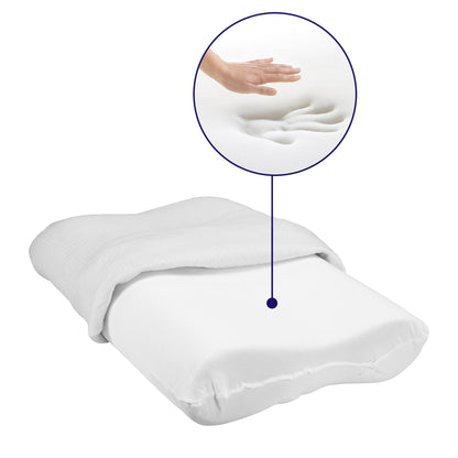 White Circle Pattern Cervical Memory Foam Pillow , 20" X 12.5"