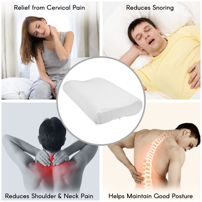 White Circle Pattern Cervical Memory Foam Pillow , 20" X 12.5"