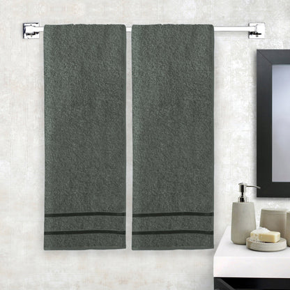 Story@Home 2 Units 100% Cotton Bath Towels - Charcoal Grey