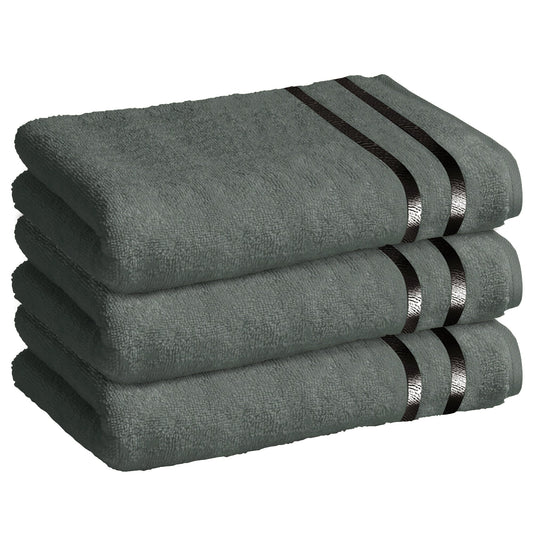 Story@Home 3 Units 100% Cotton Bath Towels - Charcoal Grey