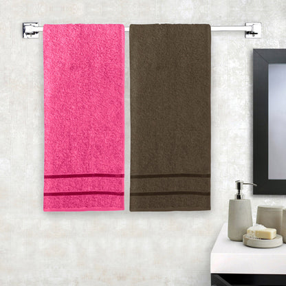 Story@Home 2 Units 100% Cotton Ladies Bath Towels - Pink and Brown