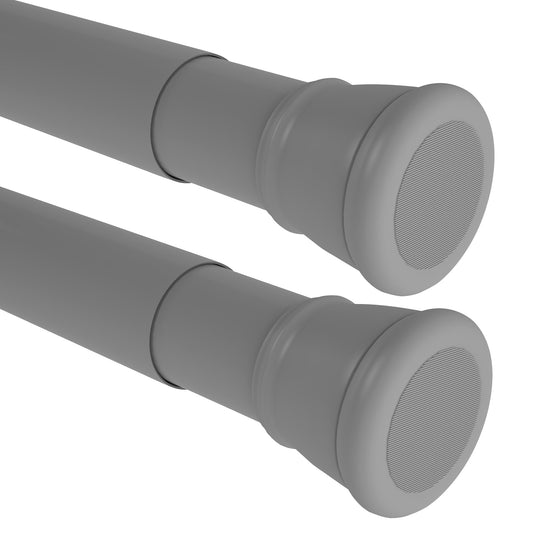 Modern Simple Lightweight Adjustable Extendable Stable Shower rod - Pack of 2 - Grey