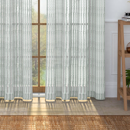 2 Pcs Grey Aura Sheer Net Polyester Window/Door/Long Door Curtains