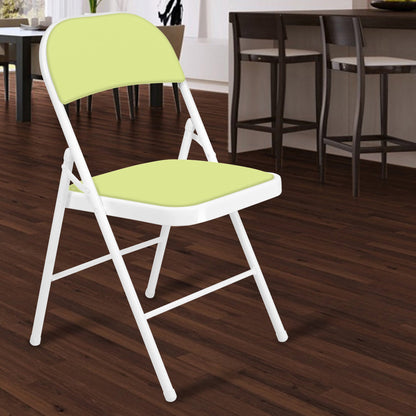 Folding Padded Yellow Metal Chair