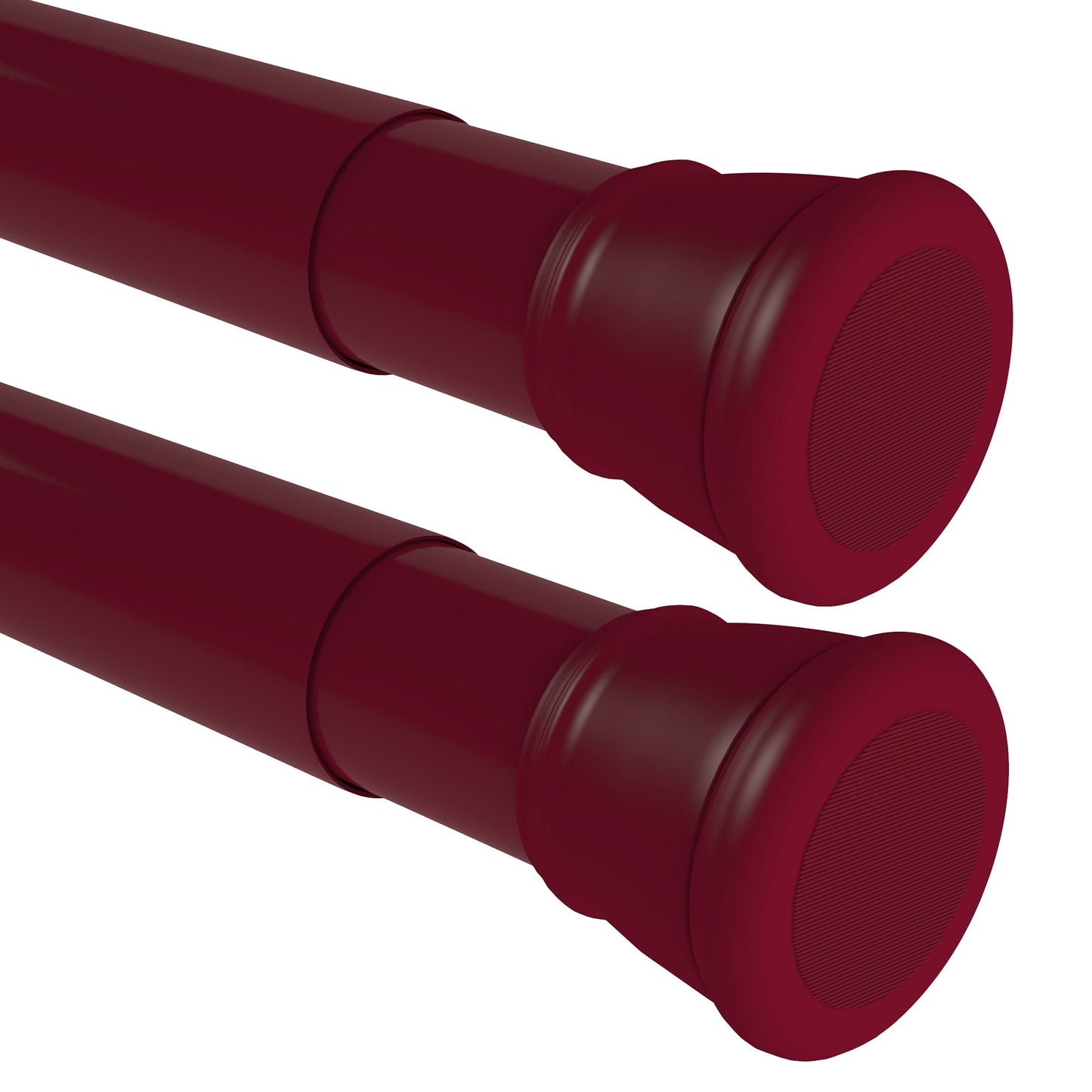 Modern Simple Lightweight Adjustable Extendable Stable Shower rod - Pack of 2 - Maroon