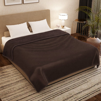 Premium Brown Double Flannel Blanket