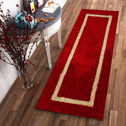 Polyster Red Abstract 1 UNIT HANDLOOM BED RUNNER