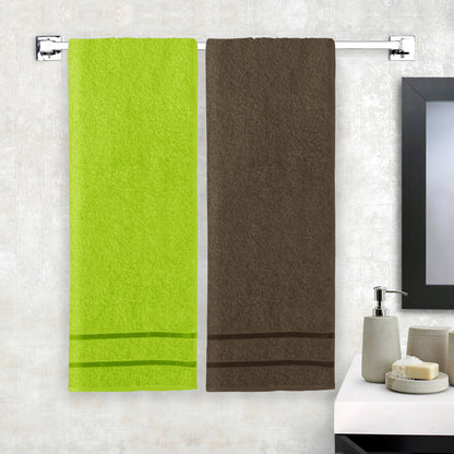Story@Home 2 Units 100% Cotton Bath Towels - Green and Brown