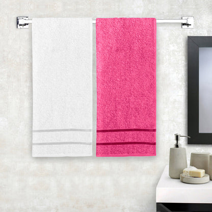 Story@Home 2 Units 100% Cotton Ladies Bath Towels - White and Pink