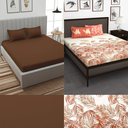 Story@Home 210TC 100% Cotton Floral King size 2 Bedsheet With 4 Pillow Covers