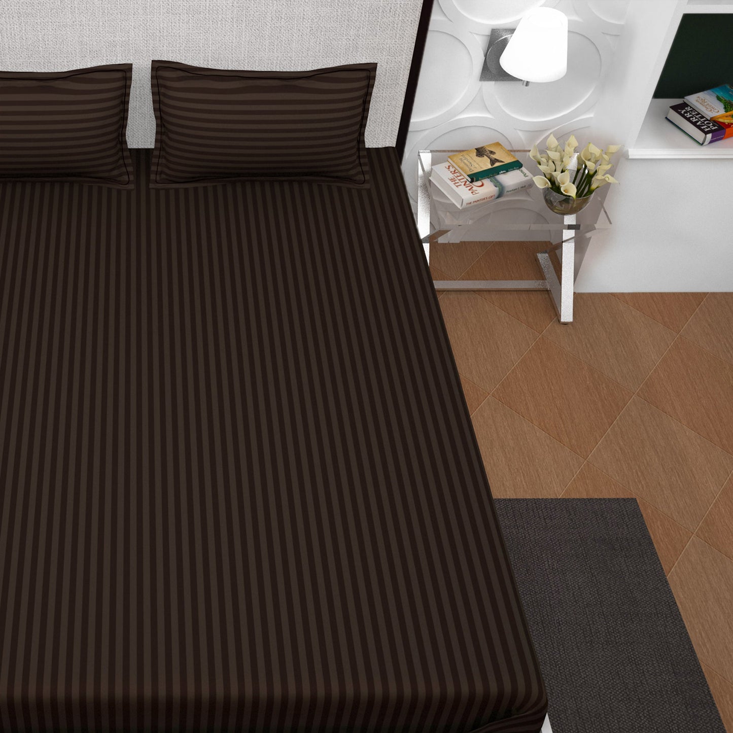 PAVO Tranquil Luxurious Premium Hotel Quality  (Mocha Brown) King size Bedsheet