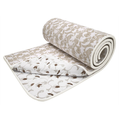 Super Soft Brown & White Floral Reversible Single Size Dohar - Pack of 2