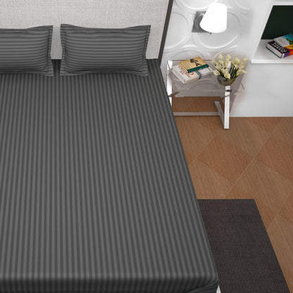 PAVO Tranquil Luxurious Premium Hotel Quality  (Steel Grey) King size Bedsheet