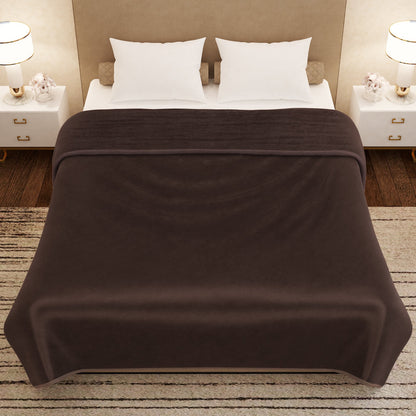 Premium Brown Double Flannel Blanket