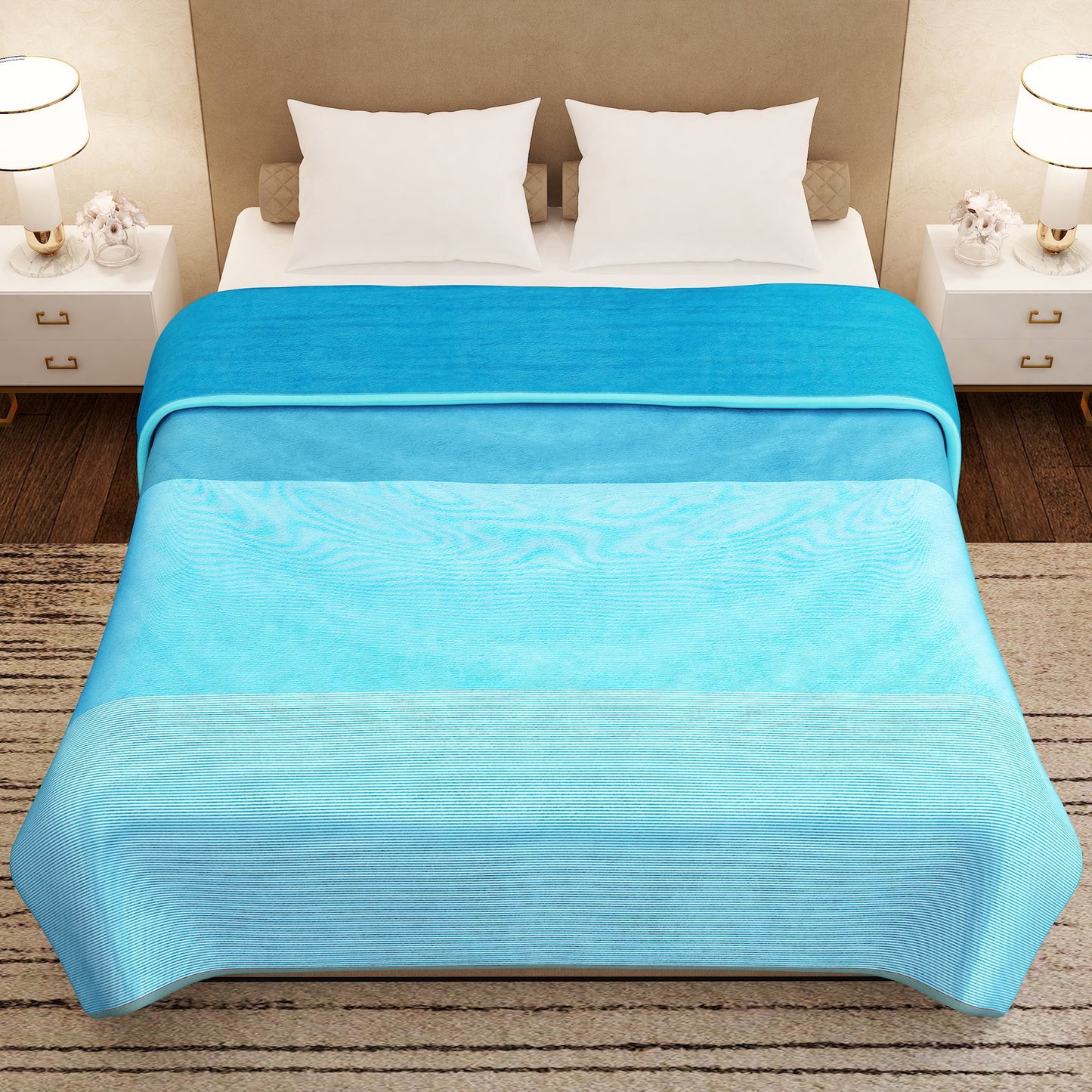 Premium Sky Blue Double Flannel Blanket