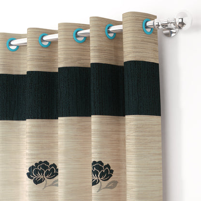 2 Pcs Green Berry Jacquard Room Darkening Window/Door/Long Door Curtains