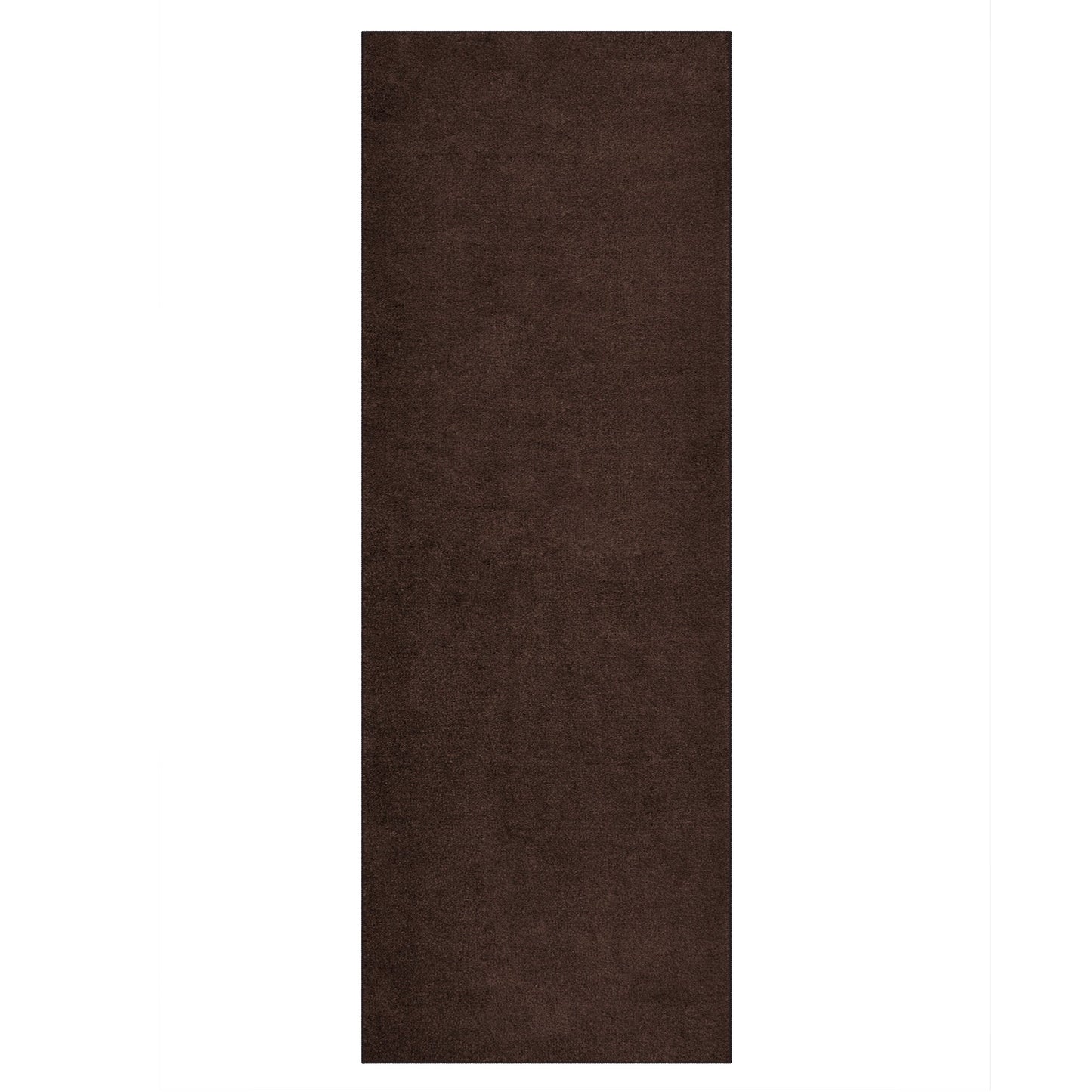 Runner Dark Brown Solid Pattern Carpet