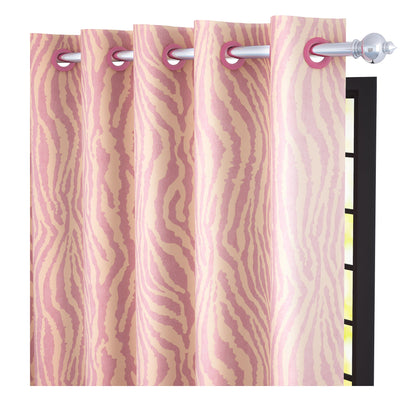 2 Pcs Pink Bloom Jacquard Room Darkening Door/Window Curtains