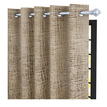 2 Pcs Brown Bloom Jacquard Room Darkening Door/Window Curtains