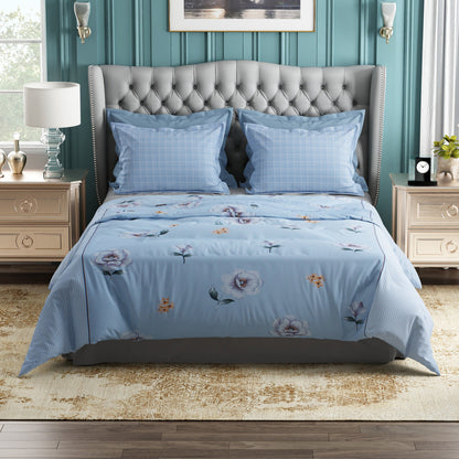 Studio Luxurious 144 TC 100% Cotton Blue Double Bedsheet