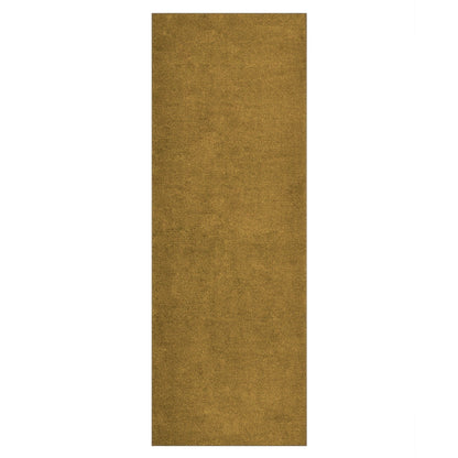 Runner Yellowish Brown Solid Pattern Carpet