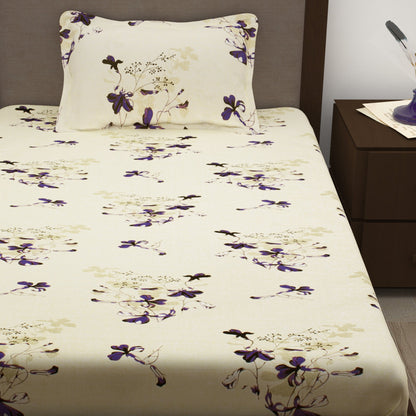 Story@Home 208 TC 100% Cotton Multicolor 2 Single Bedsheet Combo with 2 Pillow Covers