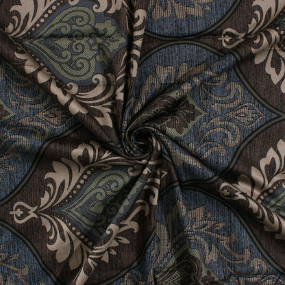 MOLLIS HOMES SUPER KING SIZE BEDSHEET - Blue, Damask Victor Pattern