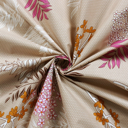Story@Home 208 TC 100% Cotton Pink Peach Floral 2 Single Bedsheet Combo with 2 Pillow Covers