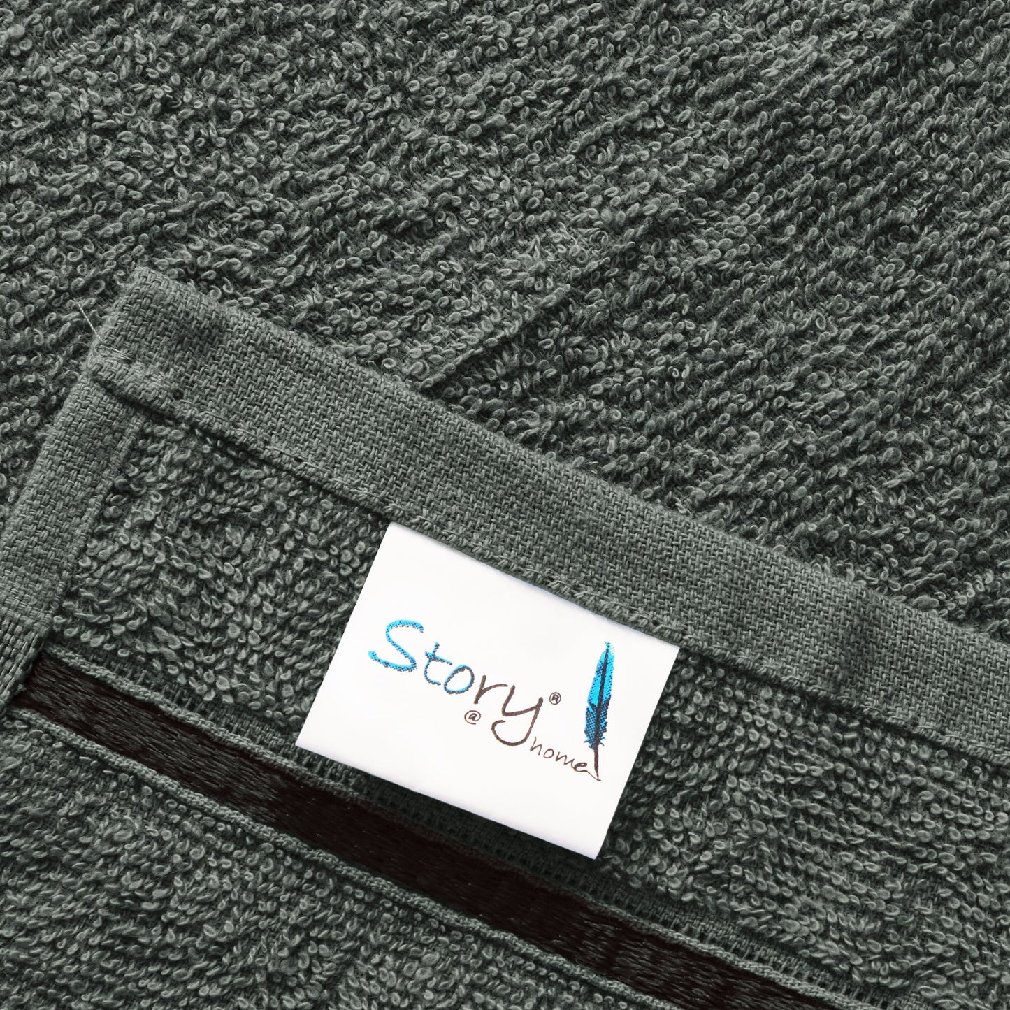 Story@Home 20 Units 100% Cotton Face Towels - Charcoal Grey