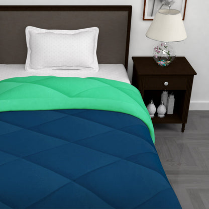 Fusion Soft Blue & Green Dual Color Comforter Single Size - 150 cm X 225  cm