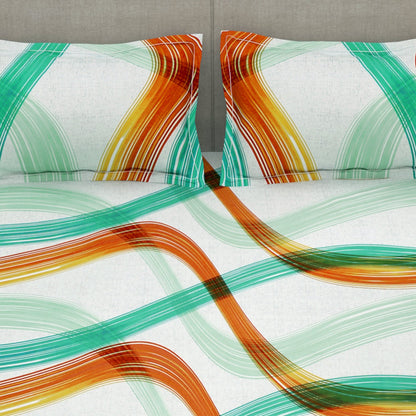 Arena 180 TC Turquoise Double Size Bedsheet With 2 Pillow Cover