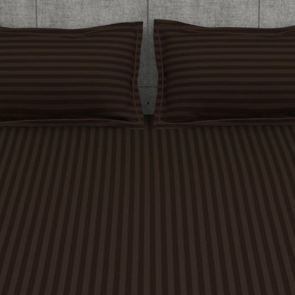 300 TC Brown 1 King Size Bedsheet With 2 Pillow Cover