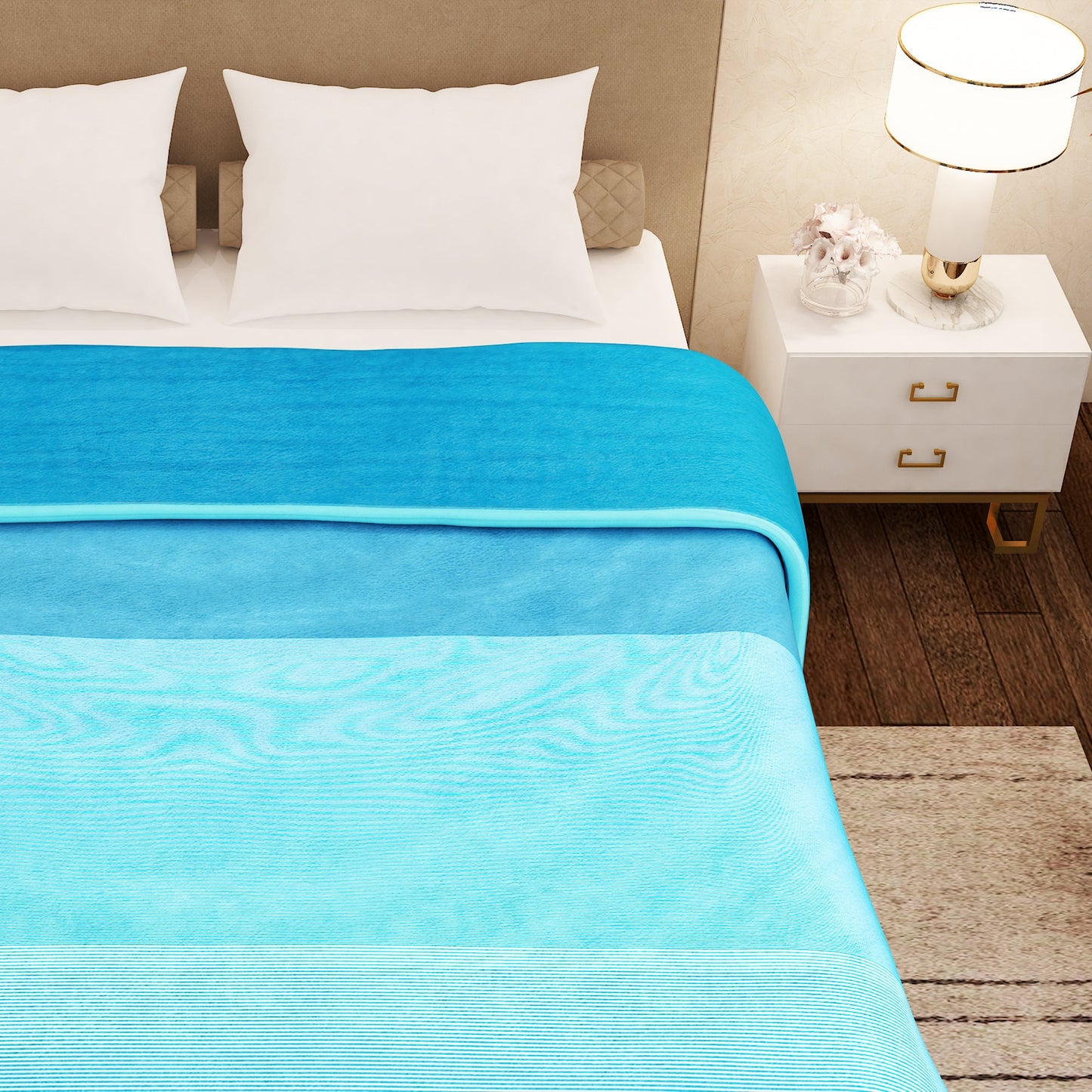 Premium Sky Blue Double Flannel Blanket