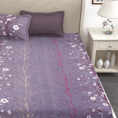 Forever 210 TC Violet King Size Bedsheet