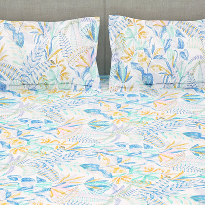 Arena 180 TC Multicolor Double Size Bedsheet With 2 Pillow Cover